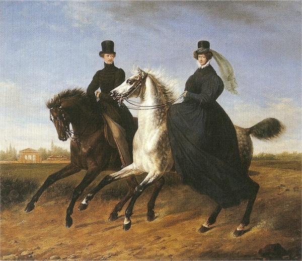Marie Ellenrieder General Krieg of Hochfelden and his wife on horseback oil painting image